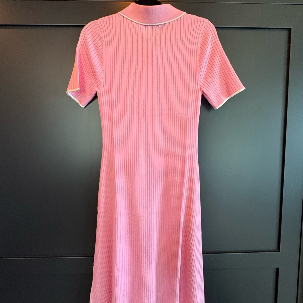 Pink Ribbed Midi Dress - Picture 5 of 7